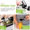imageSpring Chef Stainless Steel Can Opener  Manual with Soft Grip Handles Easy Turn Heavy Duty Hand Can Opener for Seniors with Smooth Edge  Builtin Magnetic Lid Remover  MintBlack