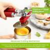 imageSpring Chef Stainless Steel Can Opener  Manual with Soft Grip Handles Easy Turn Heavy Duty Hand Can Opener for Seniors with Smooth Edge  Builtin Magnetic Lid Remover  MintRed