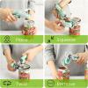 imageSpring Chef Stainless Steel Can Opener  Manual with Soft Grip Handles Easy Turn Heavy Duty Hand Can Opener for Seniors with Smooth Edge  Builtin Magnetic Lid Remover  MintMint