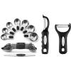 imageSpring Chef Magnetic Measuring Cups ampamp Spoons Set of 15 with Leveler ampamp Swivel Vegetable Peeler ampamp Y Peeler with Sharp Stainless Steel Blades  4 Product Bundle  Black