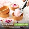 imageSpring Chef Heavy Duty Metal Ice Cream Scoop  Dishwasher Safe Ice Cream Scooper Commercial Icecream Scoop Spade Professional Kitchen Tool for Gelato Melon Sundae Cookie Spoon  Black