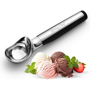 imageSpring Chef Heavy Duty Metal Ice Cream Scoop  Dishwasher Safe Ice Cream Scooper Commercial Icecream Scoop Spade Professional Kitchen Tool for Gelato Melon Sundae Cookie Spoon  Black