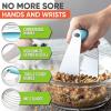 imageSpring Chef Dough Blender Top Professional Pastry Cutter with Heavy Duty Stainless Steel Blades Medium Size BlackBlue Aqua Sky