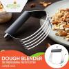 imageSpring Chef Dough Blender Top Professional Pastry Cutter with Heavy Duty Stainless Steel Blades Medium Size BlackGray