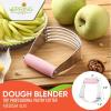 imageSpring Chef Dough Blender Top Professional Pastry Cutter with Heavy Duty Stainless Steel Blades Medium Size BlackPink Lemonade