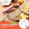 imageSpring Chef Dough Blender Top Professional Pastry Cutter with Heavy Duty Stainless Steel Blades Medium Size BlackPink Lemonade