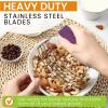 imageSpring Chef Dough Blender Top Professional Pastry Cutter with Heavy Duty Stainless Steel Blades Medium Size BlackPurple