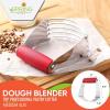 imageSpring Chef Dough Blender Top Professional Pastry Cutter with Heavy Duty Stainless Steel Blades Medium Size BlackRed