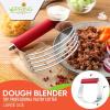 imageSpring Chef Dough Blender Top Professional Pastry Cutter with Heavy Duty Stainless Steel Blades Medium Size BlackRed