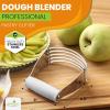 imageSpring Chef Dough Blender Top Professional Pastry Cutter with Heavy Duty Stainless Steel Blades Medium Size BlackWhite