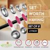 imageSpring Chef Magnetic Measuring Spoons Set Dual Sided Stainless Steel Fits in Spice Jars Yellow Set of 8 2 PackPink