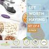 imageSpring Chef Magnetic Measuring Spoons Set Dual Sided Stainless Steel Fits in Spice Jars Yellow Set of 8 2 PackPurple