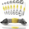 imageSpring Chef Magnetic Measuring Spoons Set Dual Sided Stainless Steel Fits in Spice Jars Yellow Set of 8 2 PackYellow