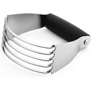 imageSpring Chef Dough Blender Top Professional Pastry Cutter with Heavy Duty Stainless Steel Blades Medium Size BlackBlack