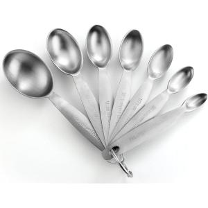 imageSpring Chef Stainless Steel Measuring Spoons Set of 7 Oval Metal Teaspoon ampamp Tablespoon Measuring Spoons  Nesting Kitchen Gadgets For Baking ampamp Cooking Dual Measurements  Dry ampamp Liquid Ingredients