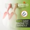 imageSpring Chef Magnetic Ice Scoop for Freezer Bin Contoured Translucent FlexiPlastic Ice Scooper with Soft Grip Handle Ice Scoop for Bar Kitchen Scoop for Food Flour Rice Popcorn  Pink LemonadePink Lemonade