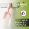 imageSpring Chef Magnetic Ice Scoop for Freezer Bin Contoured Translucent FlexiPlastic Ice Scooper with Soft Grip Handle Ice Scoop for Bar Kitchen Scoop for Food Flour Rice Popcorn  Pink LemonadePink Lemonade