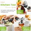 imageSpring Chef Stainless Steel Can Opener  Manual with Soft Grip Handles Easy Turn Heavy Duty Hand Can Openers for Seniors with Smooth Edge  Magnetic Lid Remover  SapphireGray