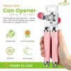 imageSpring Chef Stainless Steel Can Opener  Manual with Soft Grip Handles Easy Turn Heavy Duty Hand Can Openers for Seniors with Smooth Edge  Magnetic Lid Remover  SapphirePink Lemonade