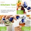 imageSpring Chef Stainless Steel Can Opener  Manual with Soft Grip Handles Easy Turn Heavy Duty Hand Can Openers for Seniors with Smooth Edge  Magnetic Lid Remover  SapphireSapphire
