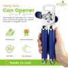 imageSpring Chef Stainless Steel Can Opener  Manual with Soft Grip Handles Easy Turn Heavy Duty Hand Can Openers for Seniors with Smooth Edge  Magnetic Lid Remover  SapphireSapphire