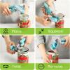 imageSpring Chef Stainless Steel Can Opener  Manual with Soft Grip Handles Easy Turn Heavy Duty Hand Can Openers for Seniors with Smooth Edge  Magnetic Lid Remover  SapphireAqua Sky