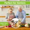 imageSpring Chef Stainless Steel Can Opener  Manual with Soft Grip Handles Easy Turn Heavy Duty Hand Can Openers for Seniors with Smooth Edge  Magnetic Lid Remover  SapphireGray