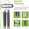 imageSpring Chef Stainless Steel Can Opener  Manual with Soft Grip Handles Easy Turn Heavy Duty Hand Can Openers for Seniors with Smooth Edge  Magnetic Lid Remover  SapphireGray