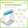 imageSpring Chef XL Stainless Steel Pastry Cutter Tool for Baking  Heavy Duty Dough Blender  Butter ampamp Dough Cutter Tool with Sharp Blades  Pastry Blender for Easy Mixing  Dishwasher Safe  BlackBlue Aqua Sky