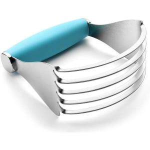 imageSpring Chef XL Stainless Steel Pastry Cutter Tool for Baking  Heavy Duty Dough Blender  Butter ampamp Dough Cutter Tool with Sharp Blades  Pastry Blender for Easy Mixing  Dishwasher Safe  BlackBlue Aqua Sky