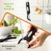 image:imageSpring Chef Stainless Steel Can Opener with Soft Grip Handles amp Premium Swivel Vegetable Peeler amp Y Potato Peeler  2 Product Bundle  Black