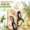 image:imageSpring Chef Stainless Steel Can Opener with Soft Grip Handles amp Premium Swivel Vegetable Peeler amp Y Potato Peeler  2 Product Bundle  Black