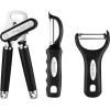 image:imageSpring Chef Stainless Steel Can Opener with Soft Grip Handles amp Premium Swivel Vegetable Peeler amp Y Potato Peeler  2 Product Bundle  Black