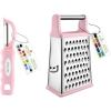 image:imageSpring Chef Stainless Steel Swivel Peeler amp 4 Sided Handheld Box Grater XL Size  2 Product Bundle  Pink Lemonade