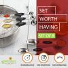 image:imageSpring Chef Stainless Steel Magnetic Measuring Spoons Set of 8 Black amp Measuring Cups Set of 7