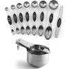 image:imageSpring Chef Stainless Steel Magnetic Measuring Spoons Set of 8 Black amp Measuring Cups Set of 7